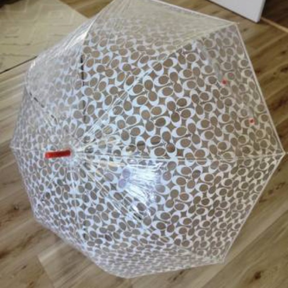 Coach Monogram Clear Lucite Handle Umbrella🤍